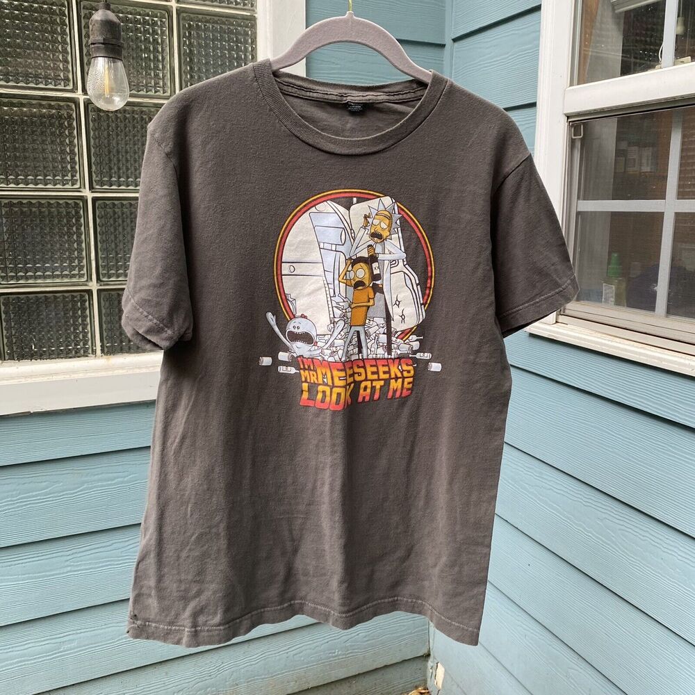 Rick And Morty Mr. Meeseeks Tee Size Men’s Medium Grey Graphic T-Shirt